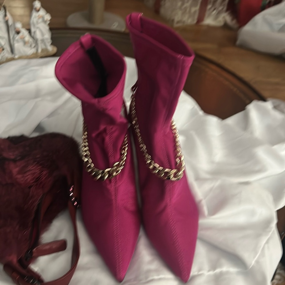 Guess, Hot pink Booties!  Very dressed and fun!